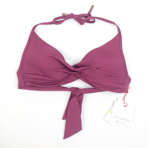 NWT Red Carter Rose Twist Triangle Bikini Top S - Picture 2 of 8